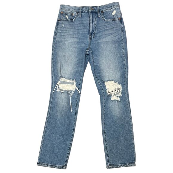 Madewell Women 27 the perfect vintage straight jeans Denman Wash Distressed - Picture 2 of 16